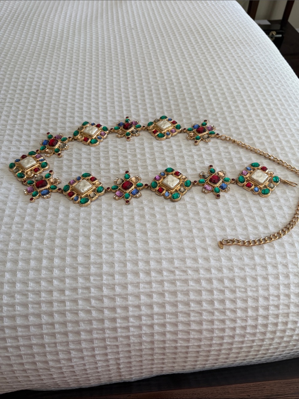 Zara Gold Tone Multi-Color Stone Women's Statement Belt